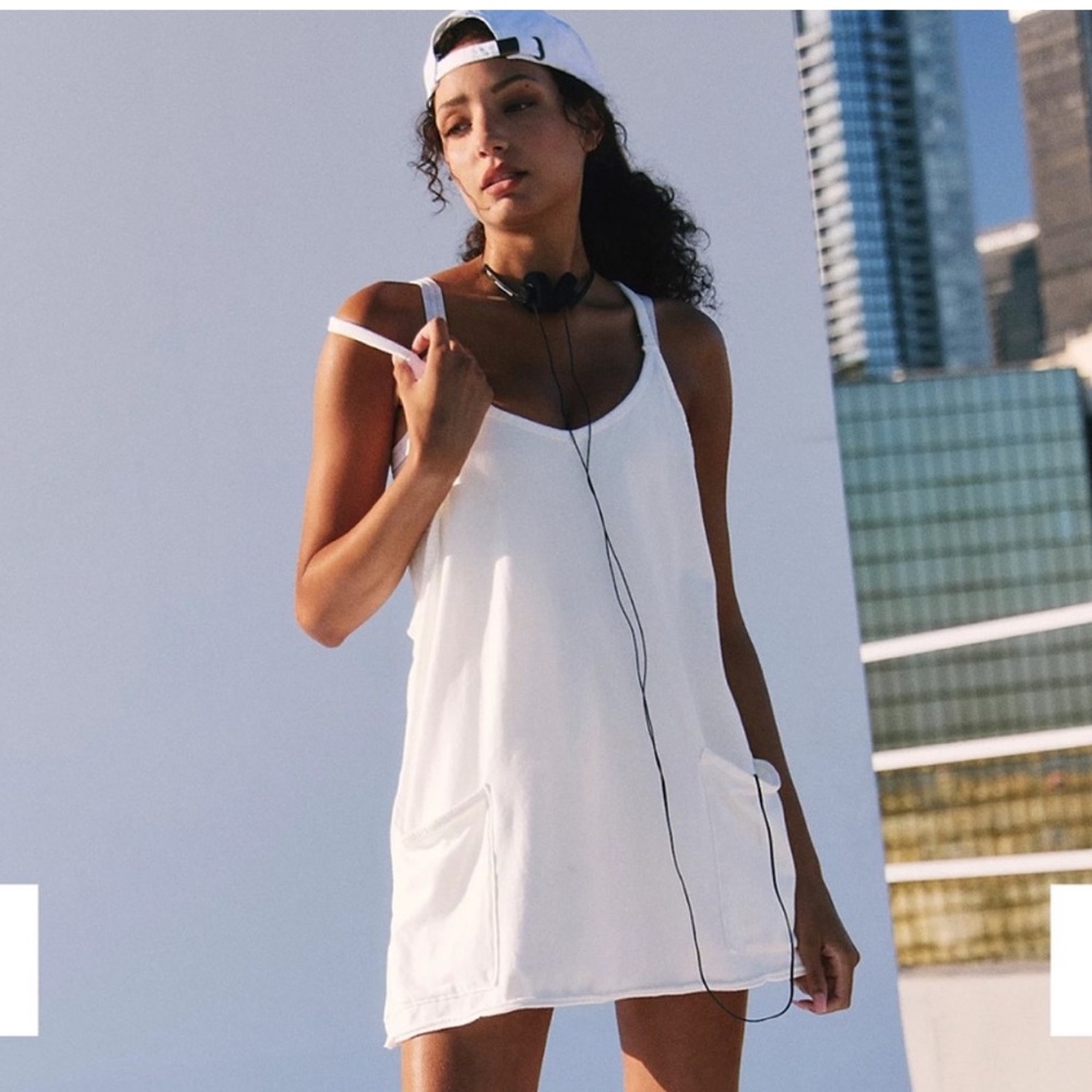 NEW Free People Movement Hot Shot Mini Dress in White